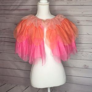 Pink Ombré Girls Shawl NWT Scalloped Tulle